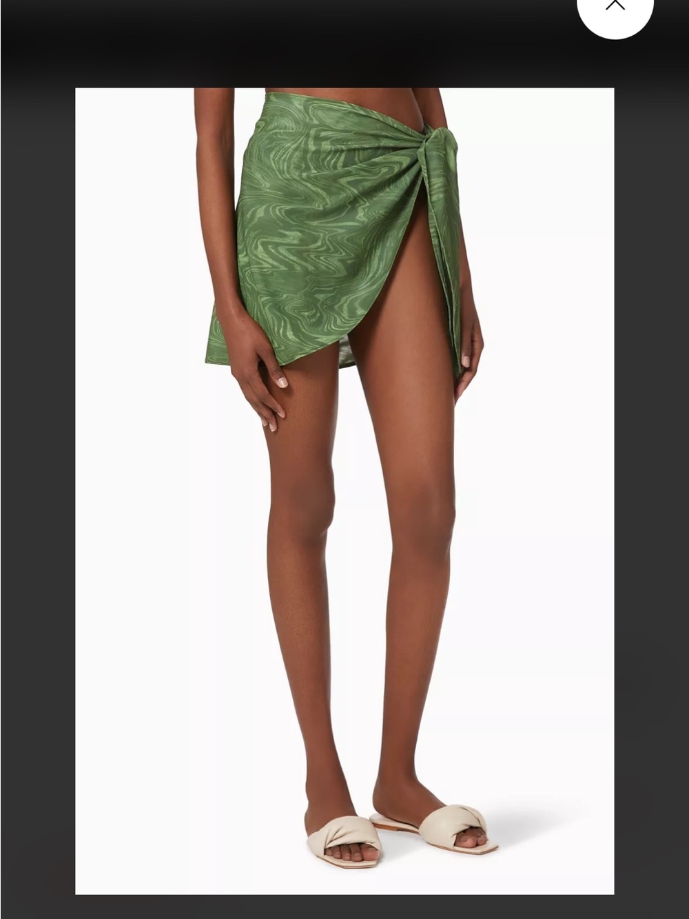 NWT Good American Green Marble-Print Tie-Waist Swim Sarong